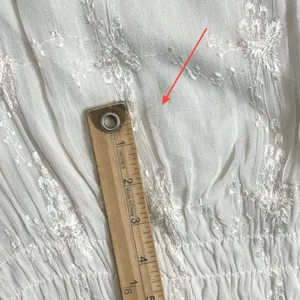 Women's Embroidered Smocked Top Size S Ethereal Fairycore Split Sleeve Sheer thumbnail 8