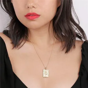 Gold Rose Pendant Necklace thumbnail 1