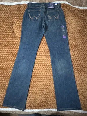 NWT New Wrangler Q-Baby Riding Jeans Mid-Rise Bootcut 7/8 X 36 Dark Wash thumbnail 4