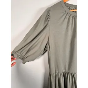 Summersalt Babydoll Dress Womens Medium Green Pima Cotton‎ Puff Sleeve coastal thumbnail 2