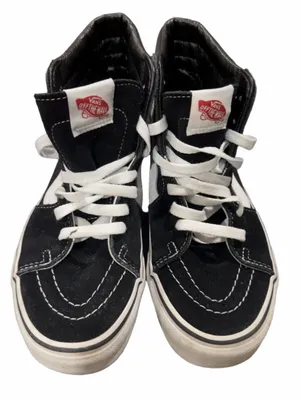 Women's Vans Sk8-Hi Black White Sneakers Size 8 thumbnail 3