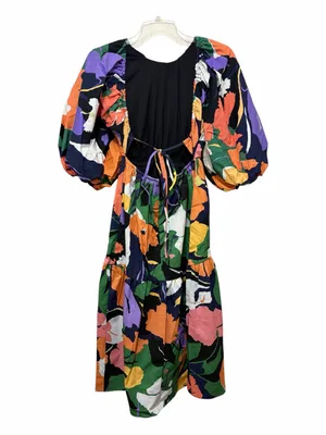 ASOS EDITION Abstract Print Puff Sleeve Midi Dress Sz.0 NWT thumbnail 5