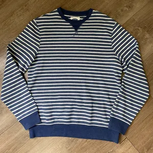 Old Navy Crewneck Striped Long Sleeve Top Fleece Lined Nautical ~ Women’s Size L thumbnail 3