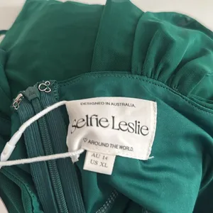 Selfie Leslie Nadia Ruched Fishtail Maxi Dress Green NWT thumbnail 8
