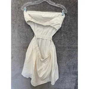 Petal‎ & Pup Dress Womens L White Strapless High Low Linen Blend Cutout New thumbnail 4