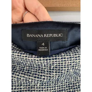 Women’s Banana Republic Size 4 Cream & Blue Pencil Skirt thumbnail 5