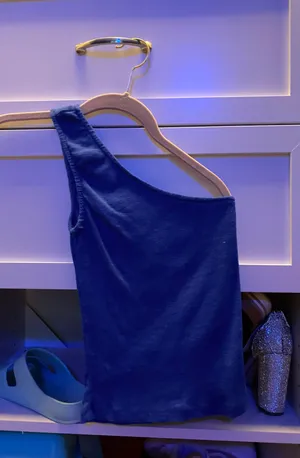 Blue One Shoulder Crop Top thumbnail 2
