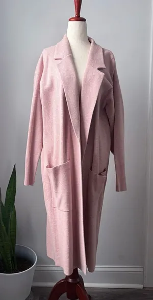 J. Crew Women's Blush Pink Cardigan Blazer Size Medium Merino Wool Blend Jacket thumbnail 1