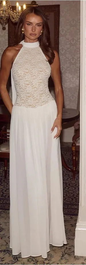 NWT Runaway the Label • judith maxi dress in cream sz XS thumbnail 1