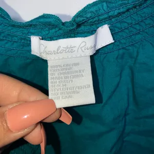 Charlotte Russe 🆕 Floral Turquoise Off the Shoulder Top thumbnail 3