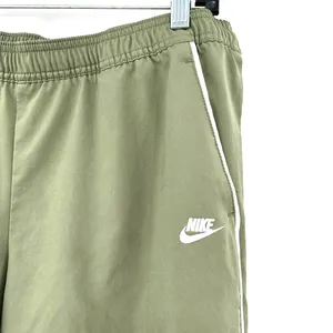 Nike size medium fit dry‎ line green pants white side stripes pockets thumbnail 3