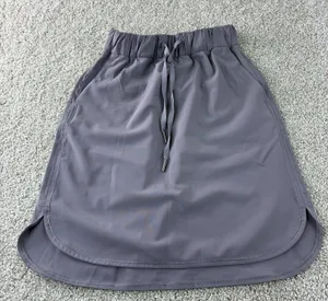 Lululemon On The‎ Fly Skirt Size 2 Gray Activewear Tennis Drawstring Athleisure thumbnail 1