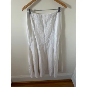 ASOS White Linen Maxi Skirt High Waisted Flared Mermaid Long Summer US 8 thumbnail 3