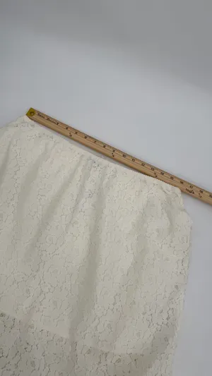 Old Navy Skirt Women’s L Cream High Waisted Lace Midi Pull On Summer Casual NWT thumbnail 6