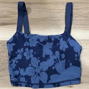 Aerie Floral Printed Ribbed Offline Bralette Blue Women’s XS thumbnail 2