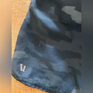 Vuori Blue Camo Athletic Shorts Elastic Waistband running activewear tennis SM thumbnail 7