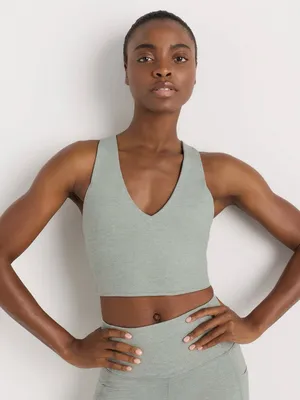 Quince Ultra-Soft V-Neck Cropped Tank in Gray Sage thumbnail 1