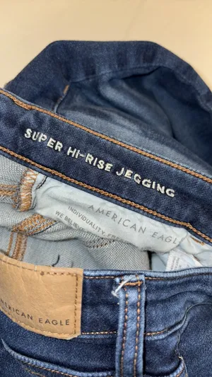 American Eagle jegging jean distressed knees/ankle button/zip pockets Sz 8 short thumbnail 7