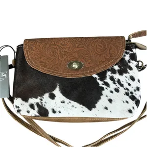 MYRA BAG Handcrafted Leather Cowhide Crossbody Brown Bag Unique Boho Cowgirl NWT thumbnail 5