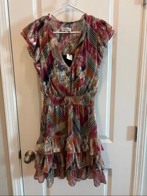 WILLA STORY erin dress multi color shimmer‎ size small thumbnail 3