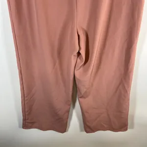 Avec Les Filles Womens Dusty‎ Rose Cropped Wide Leg Seam Front Trousers Size 6 thumbnail 7