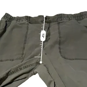 Ava & Viv Utility Ankle Pants Womens 18W Olive‎ Green High Rise Elastic Waist thumbnail 7