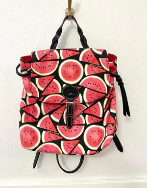 Dooney & Bourke Sandia Flap Watermelon Print Backpack Fruitcore Retro Summer thumbnail 1