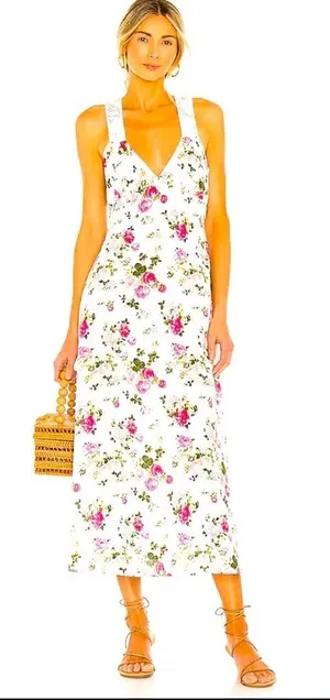 LoveShackFancy Sabina Slip Dress REVOLVE summer floral 500$ party cottage thumbnail 1