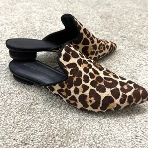 Rebecca Minkoff 8 Chamille Too leopard print pony cow hair mules 3468 thumbnail 8