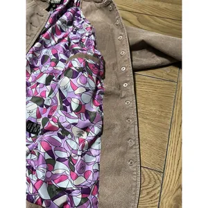 Twiggy London Tan Genuine Leather Button Down Coat Size XS Military Modern City‎ thumbnail 12