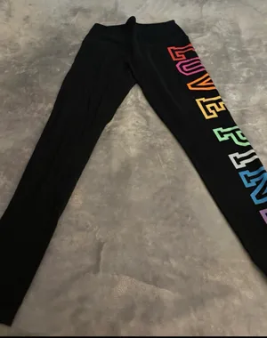 Pink black leggings size m thumbnail 1