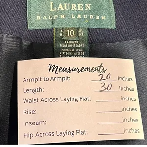 Lauren Ralph Lauren Blazer Outerwear Double Breasted Wool‎ Blend Navy Blue 10 thumbnail 2