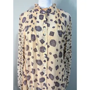 Free‎ People Mini Dress Womens Small Excellent Medallion Boho Bishop Sleeve thumbnail 6