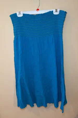 Strapless Turquoise Swim Coverup Dress thumbnail 1
