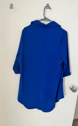 Tab sleeves curved hem Blue Size XL thumbnail 2