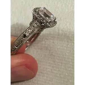 Ring band 925 sterling silver unique rare size 9 6.25g missing stone scrap thumbnail 7
