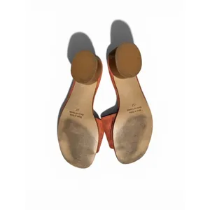 Anthropologie Rust Suede Block Heel Mule Sandals EU 37 US 6 Minimal Spain thumbnail 9