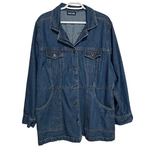 Baccini Women's Demin Blue‎ Button Up Jacket Size Unknown Probably 1X thumbnail 2