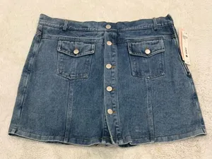 NWT AQUA Denim Button-Down Skort - Size XXL thumbnail 1