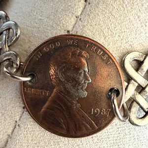 Handmade Penny & Celtic Knot Charm Bracelet thumbnail 5