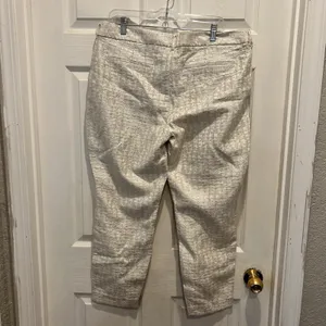 Old Navy The Diva Silver Metallic Jacquard Skinny Ankle‎ Pants Womens 14 Holiday thumbnail 6