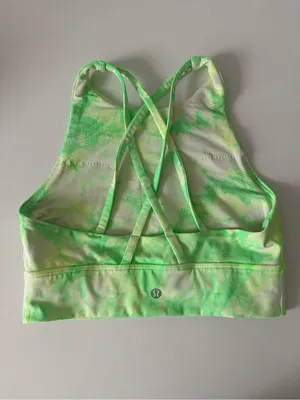 Lululemon Energy Bra High Neck Long Line Shibori B-D Highlight Yellow Green 6 thumbnail 6