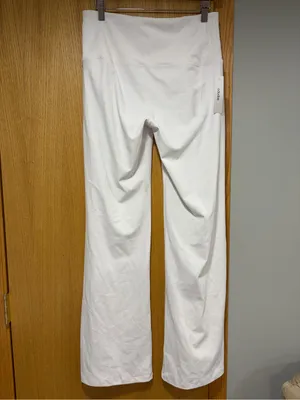 Ododos White Straight Leg Yoga Pants - Size Large thumbnail 2