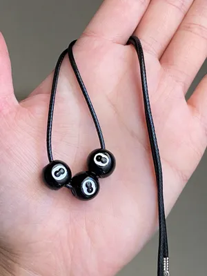 Handmade 8 ball grunge funky unisex necklace🎲8️⃣🖤 thumbnail 8
