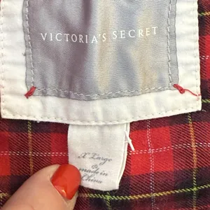 Victoria's Secret Red Plaid 2 Piece Pajama Set XL Holiday Christmas Heritage‎ thumbnail 6