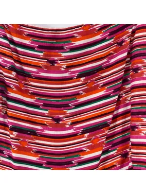 LOFT Striped Tiered Midi Dress Size 12 Pink Red thumbnail 7