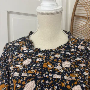 Universal Threads Fall Floral Tiered Midi Dress M Cottagecore Boho‎ Prairie Rustic Modest Teacher thumbnail 5
