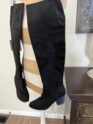 BP over-the-knee black suede boots size 9 thumbnail 3
