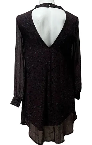 Astr burgundy floral short dress thumbnail 1