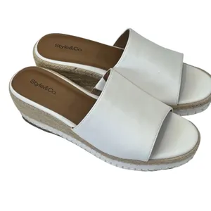 Style & Co Hayes Wedge Sandals Women's 9 jute rope cushioned comfort slip on thumbnail 3